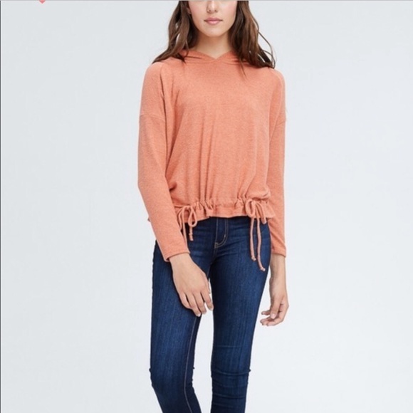 Ruffled Drawstring Pullover Hoodie - Picture 4 of 4